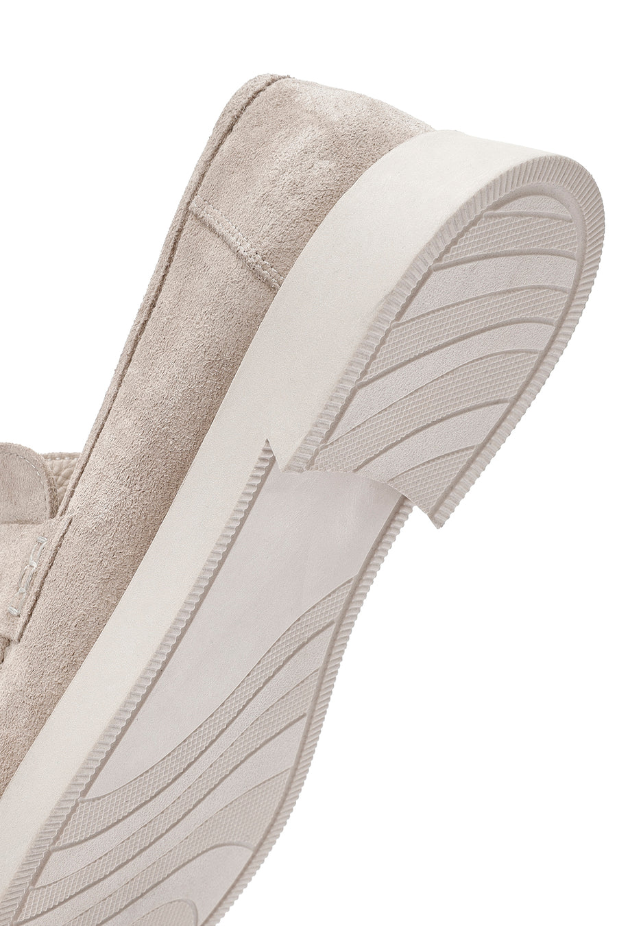 Women's Beige Suede Leather Masculine Loafer