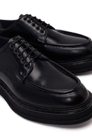 Male Black Lace-Up Thick-Soled Leather Casual Shoes | Derimod