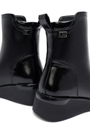 Woman Black Zippered Wedge Heeled Boots | Derimod
