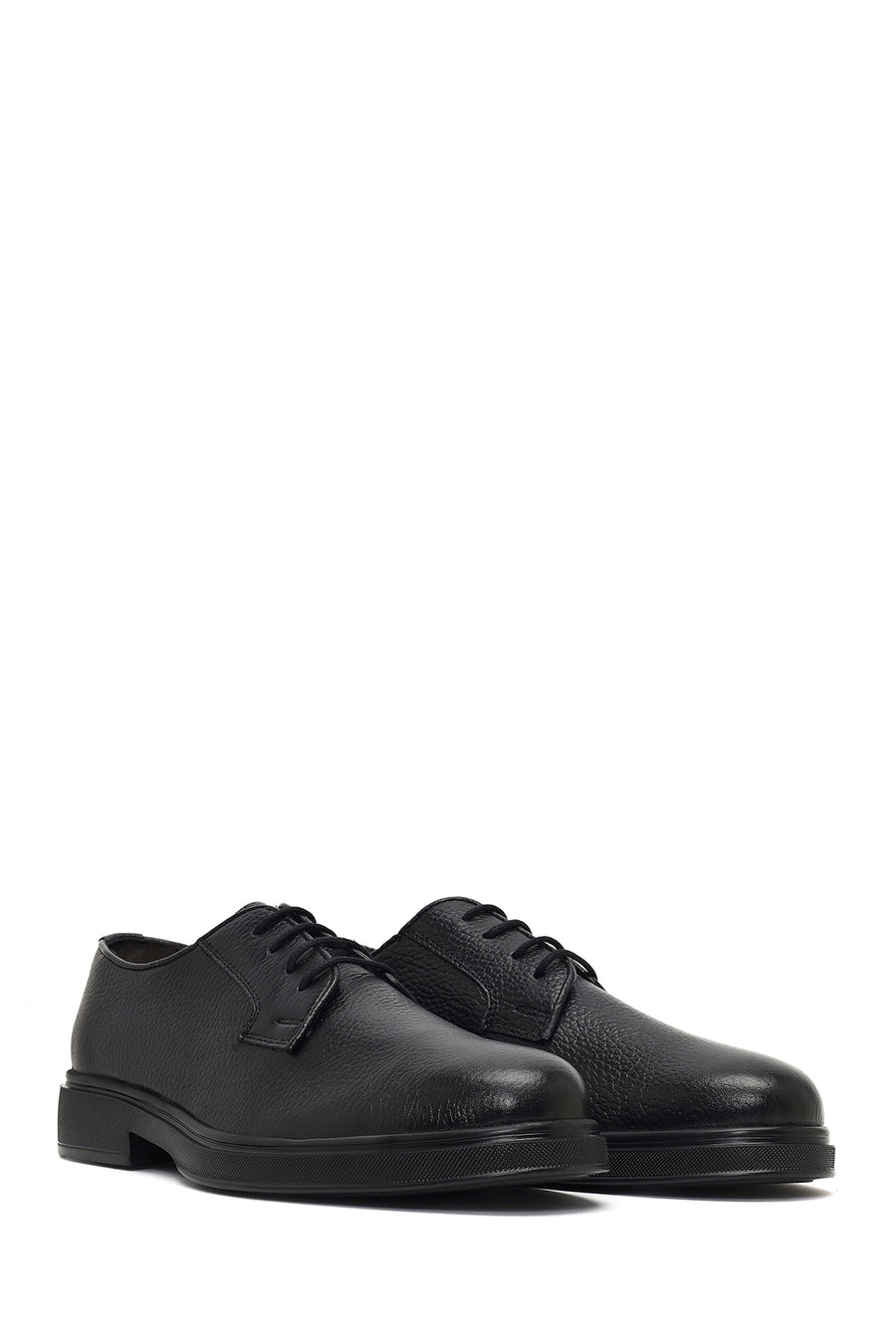 Men's Black Lace-Up Leather Casual Shoes