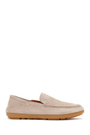 Male Beige Suede Leather Loafer | Derimod