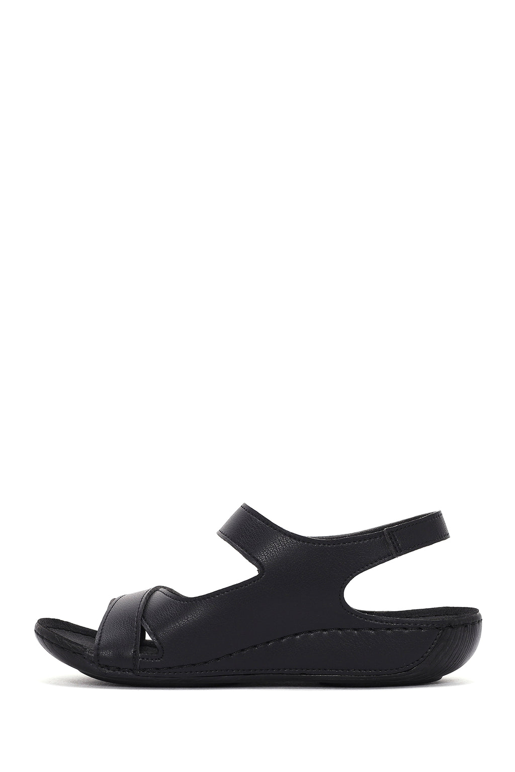 Kadın Siyah Bantlı Comfort Sandalet