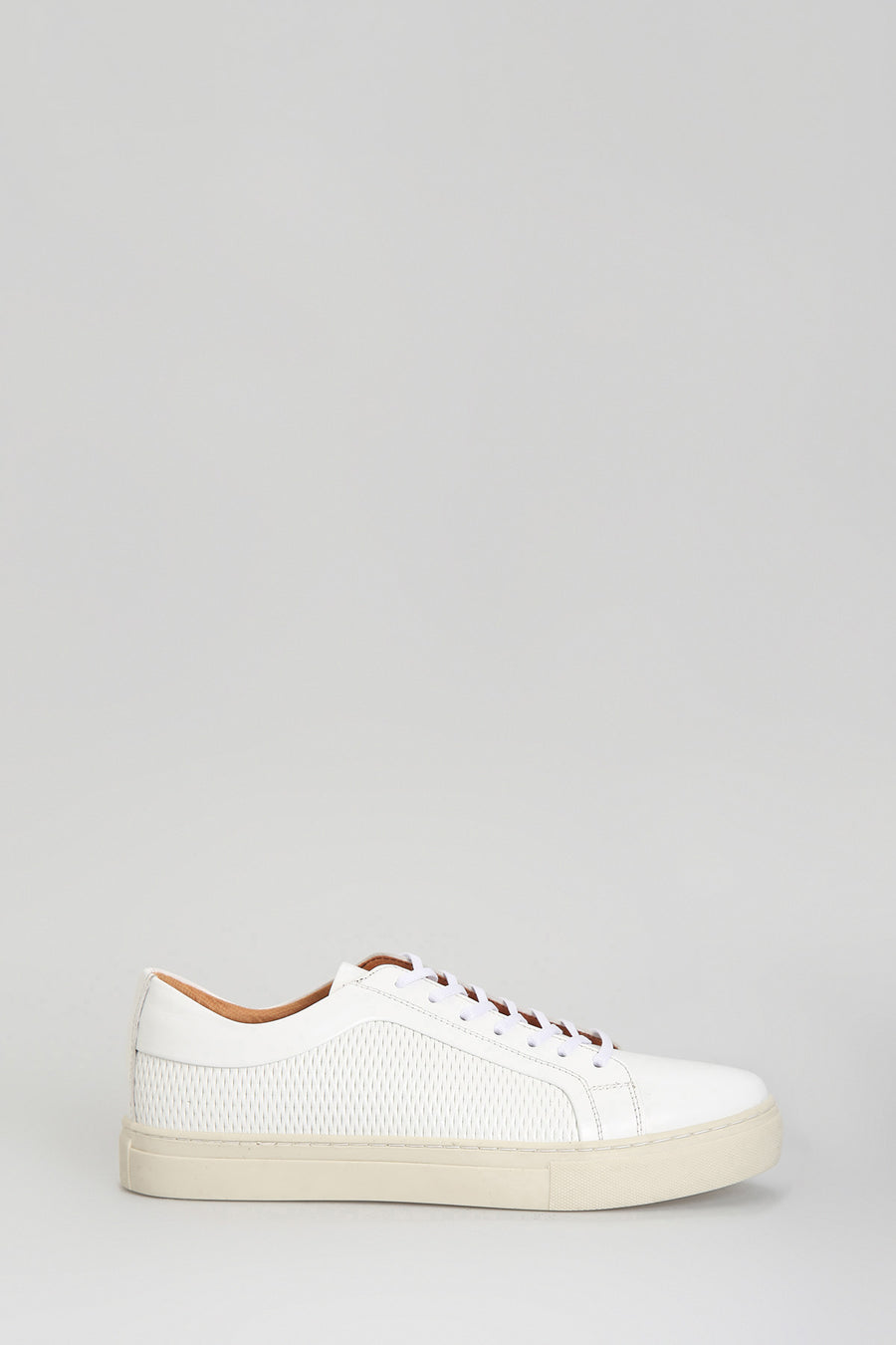 White Men's Leather Sneaker