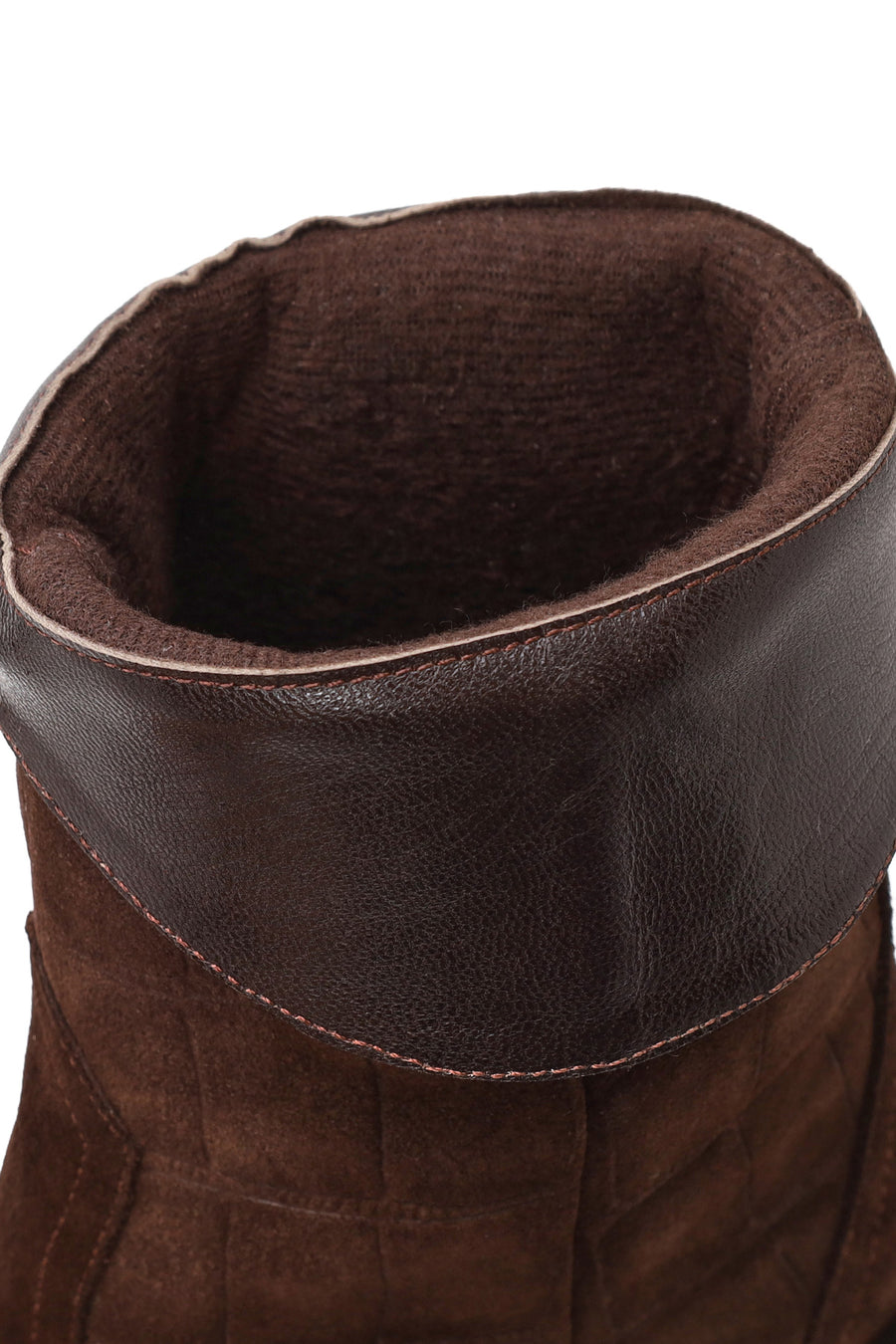 Woman Brown Printed Chunky-Heeled Suede Cowboy Boots