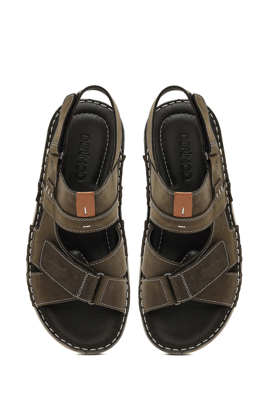 Men's Khaki Leather Sandals