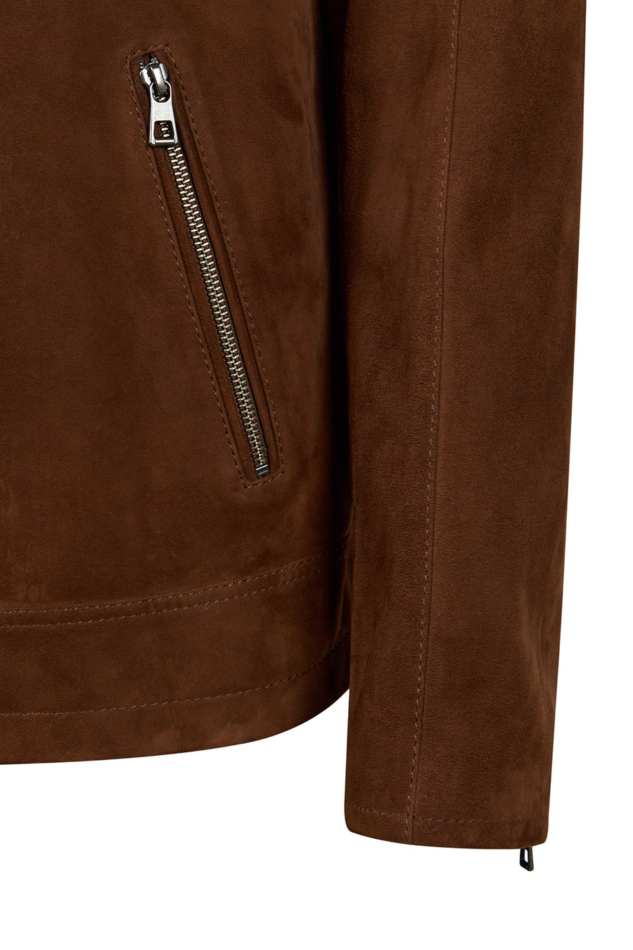 Howard Erkek Kahverengi Slim-Fit Süet Deri Ceket