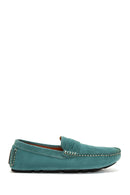 Men's Blue Suede Leather Casual Loafer | Derimod