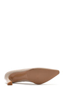 Women's Beige Heeled Patent Leather Stiletto | Derimod