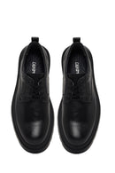 Men's Black Lace-Up Thick-Soled Leather Casual Shoe | Derimod