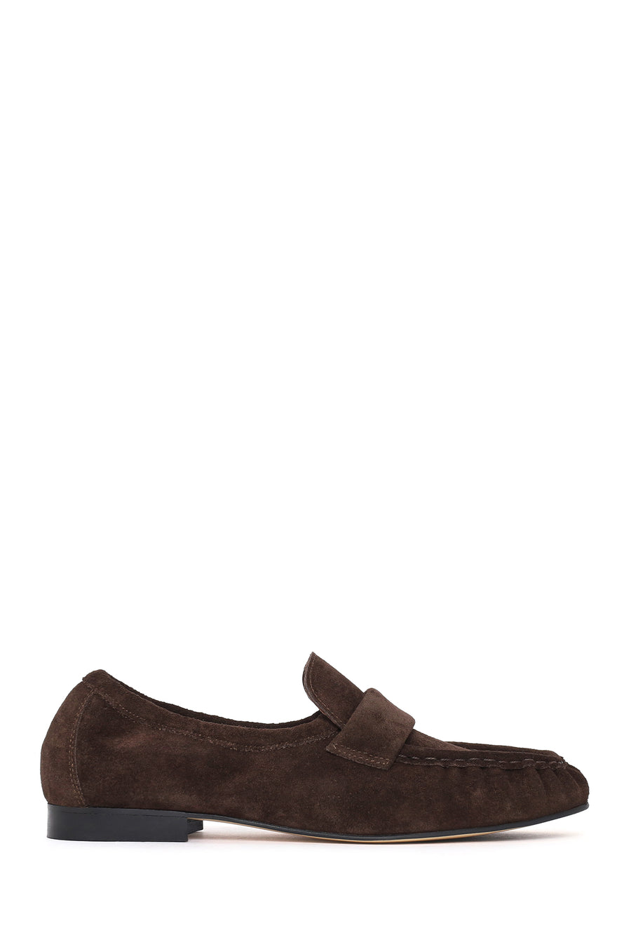 Women's Brown Suede Leather Masculine Loafer 26PFD260210 | Derimod