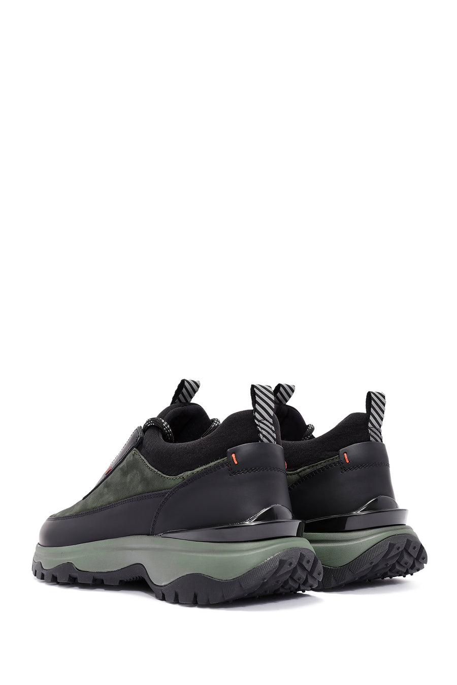 Men's Green Lace-Up Nubuck Leather Sneaker