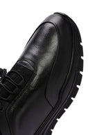 Men's Black Lace-Up Leather Casual Sneaker | Derimod