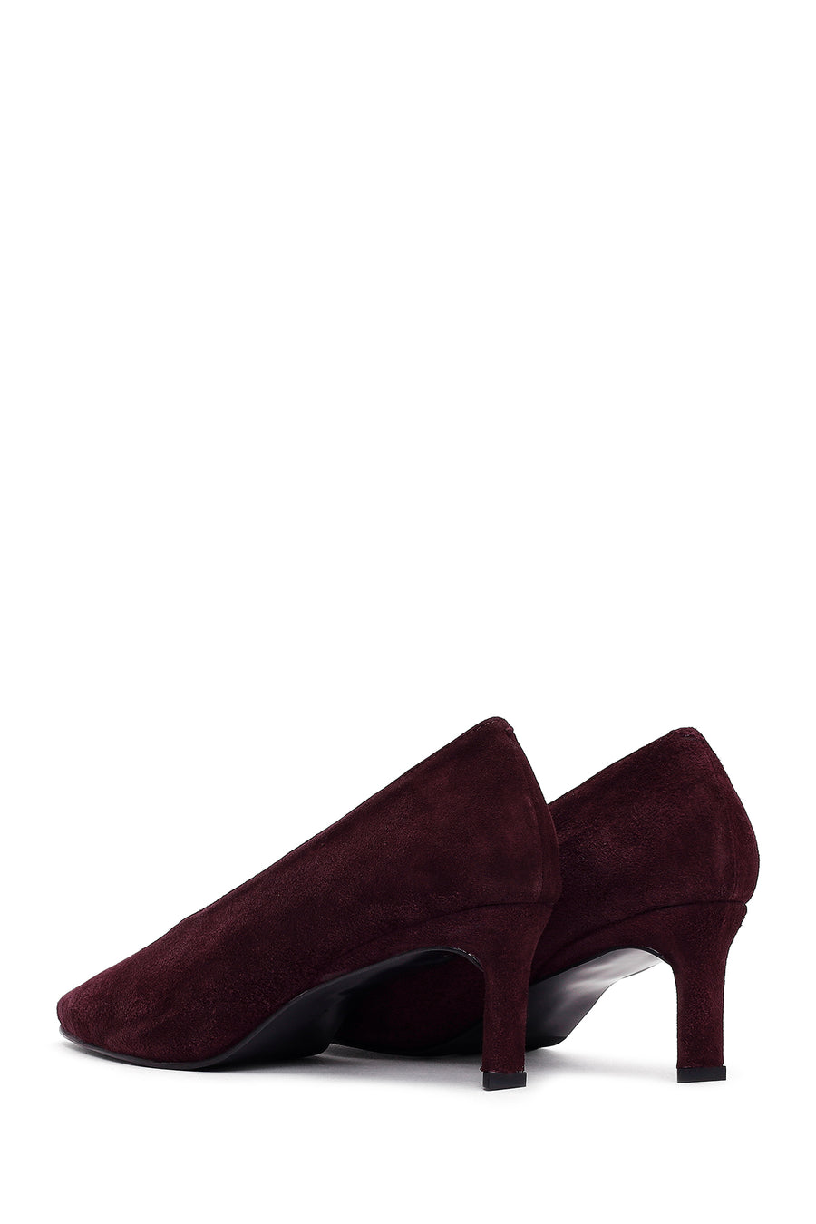 Kadın Bordo Kısa İnce Topuklu Süet Deri Stiletto