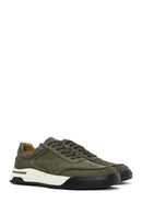 Male Green Lace-Up Nubuck Leather Sneaker | Derimod