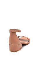Women's Short Heeled Leather Sandals | Derimod