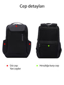 D-Pack Unisex Black Technological Fabric Hardcase Backpack | Derimod