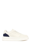 Male White Lace-Up Leather Sneaker | Derimod