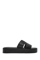 Women's Black Thick Soled Slippers | Derimod