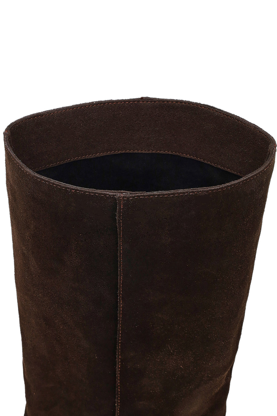 Woman Brown Thin-Heeled Suede Boots