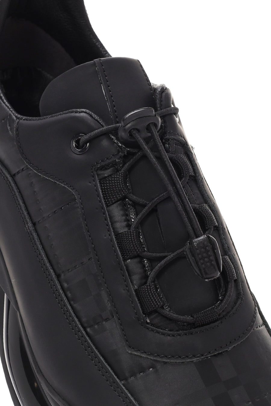 Erkek Siyah bağcıklı Deri Sneaker