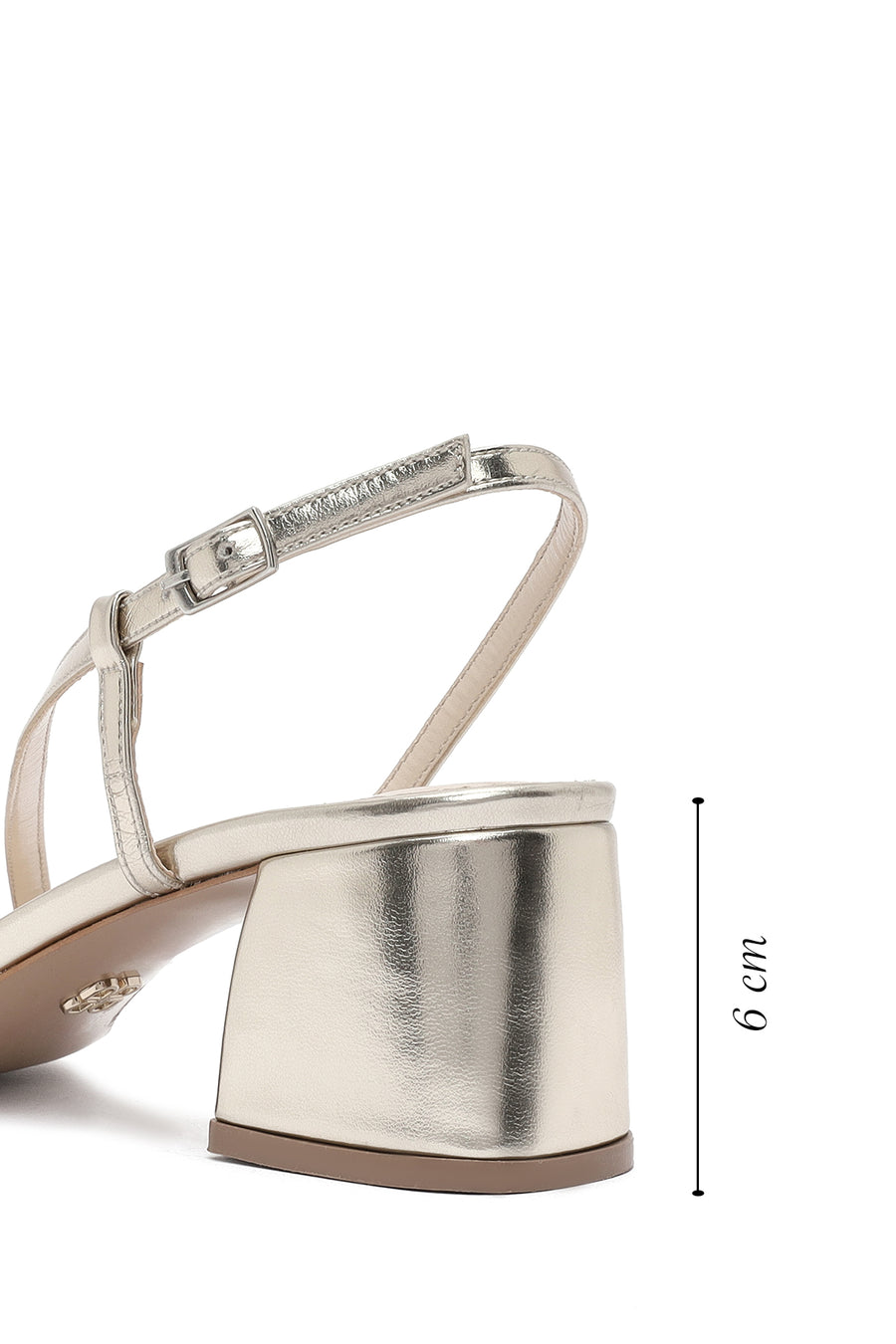 Women's Gold Ankle Buckle Low Heel Metallic Sandals
