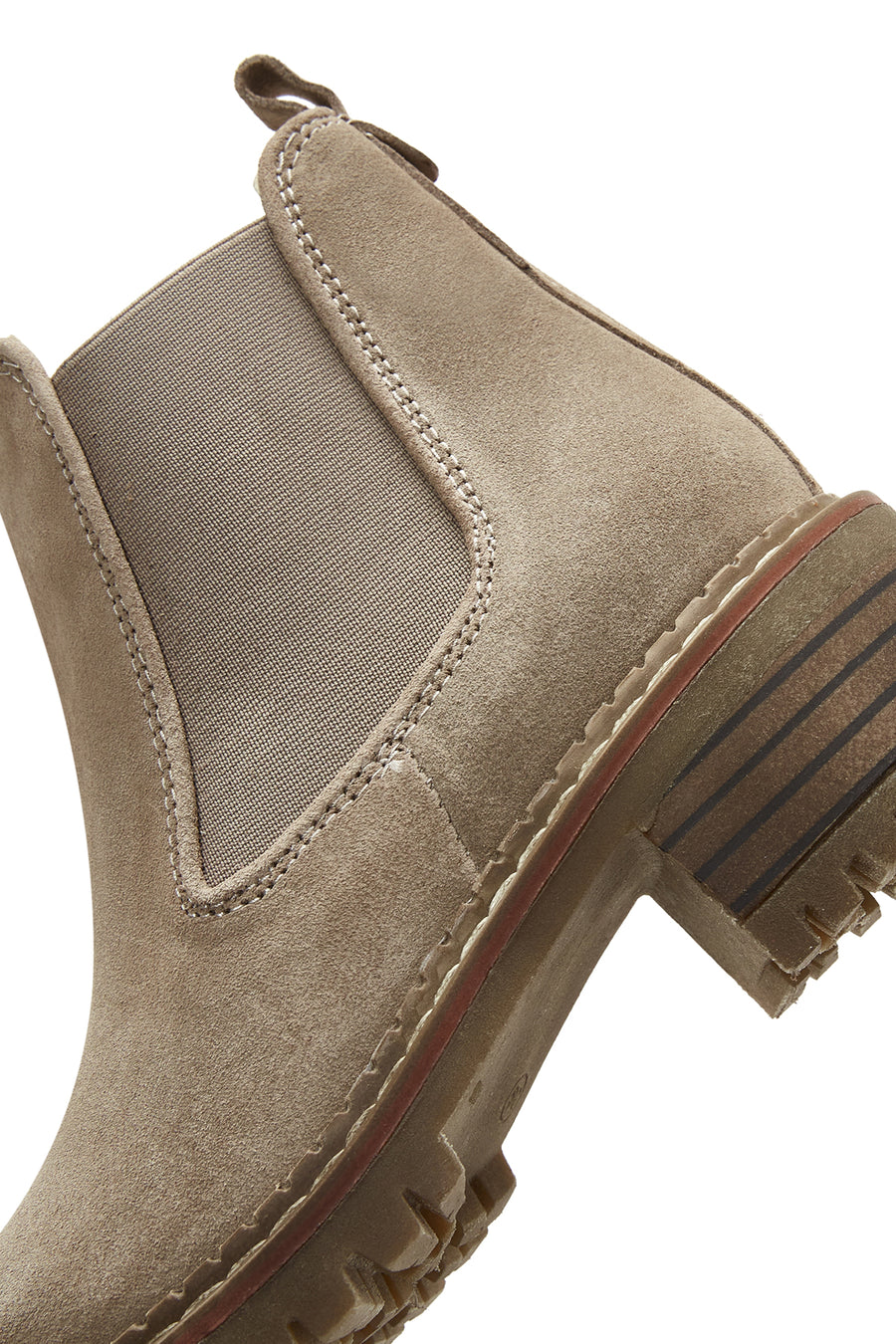 Women's Beige Suede Leather Chelsea Boots