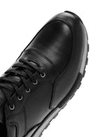 Men's Black Lace-Up Leather Casual Sneaker | Derimod
