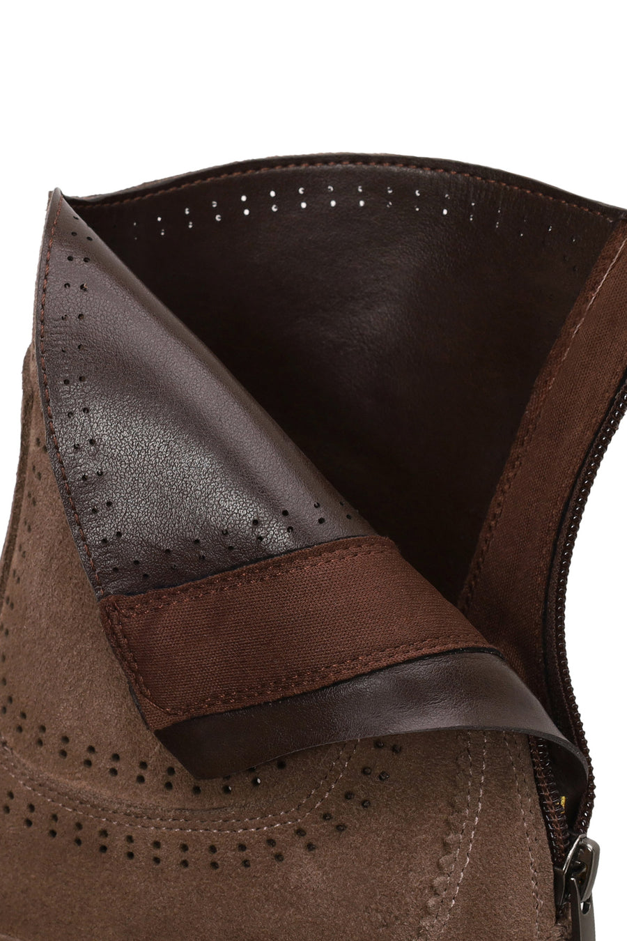 Woman Mink Zip Closure Thick-Heeled Suede Boots
