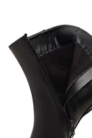 Women's Black Zippered High Thin Heel Leather Boot | Derimod