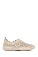 Woman Cream Patterned Leather Comfort Shoes | Derimod