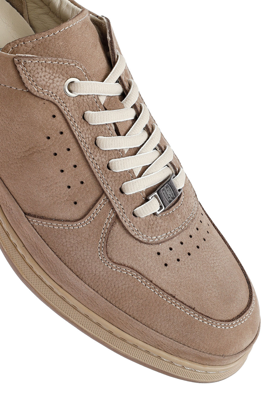 Men's Mink Lace-Up Nubuck Leather Sneaker