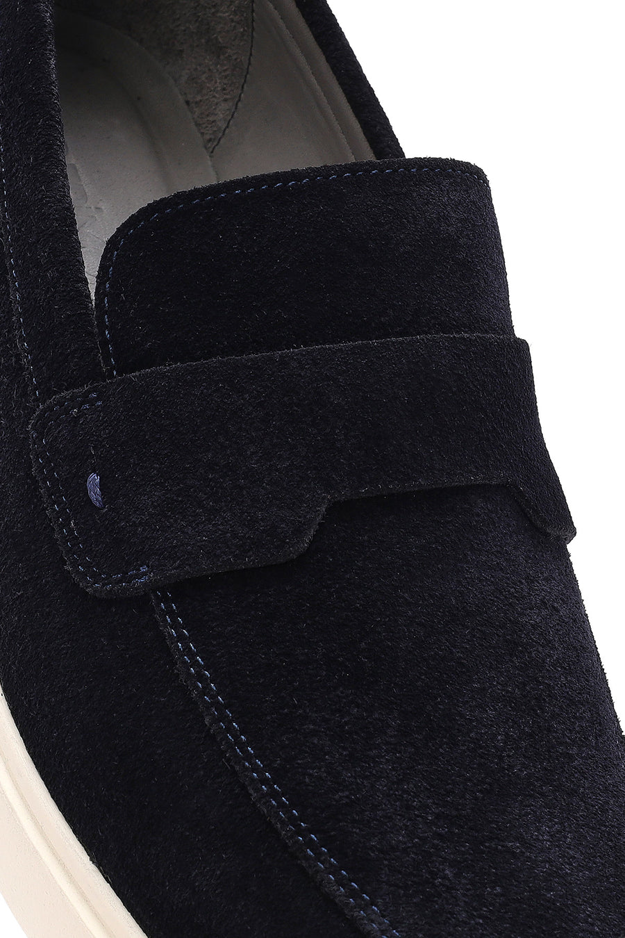 Erkek Lacivert Süet Deri Casual Loafer