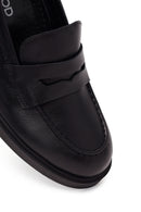 Kadın Siyah Kalın Topuklu Deri Maskülen Loafer | Derimod