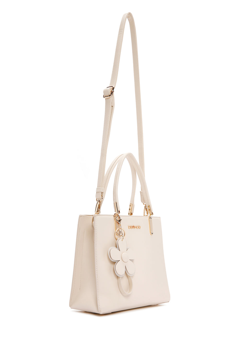 Women's Cream Long Strap Shoulder Bag