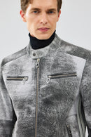 Carrera Men's Gray Nubuck Leather Sport Jacket | Derimod