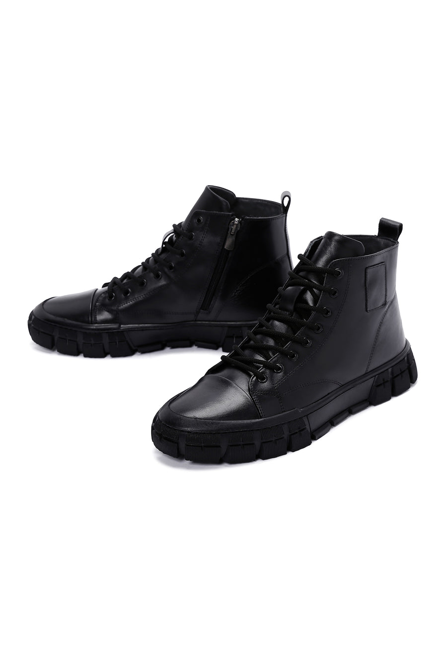 Men's Black Leather High Top Sneaker