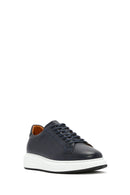 Men's Navy Blue Lace-Up Leather Sneaker | Derimod