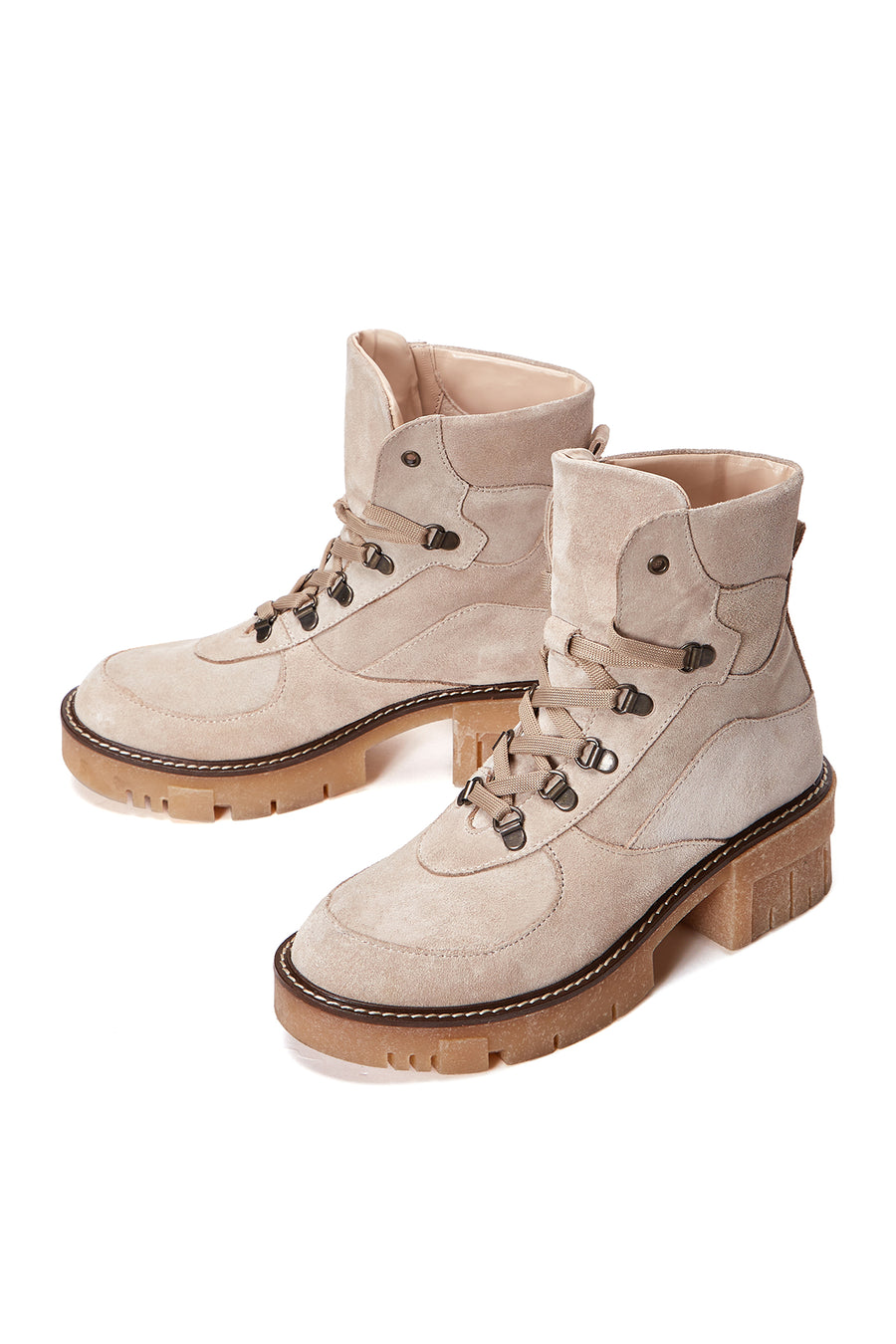 Women's Beige Suede Leather Boots