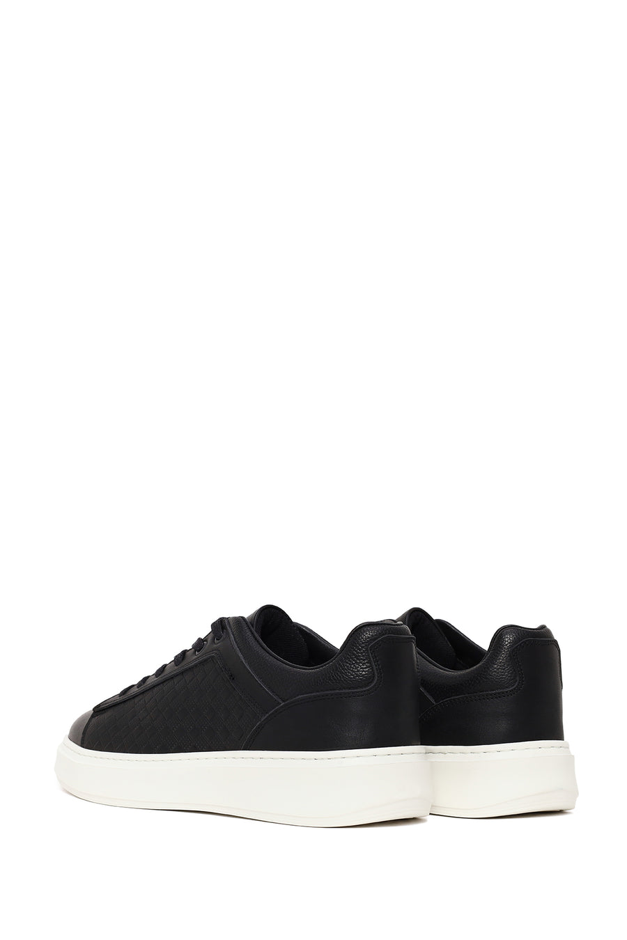 Male Black Lace-Up Leather Sneaker