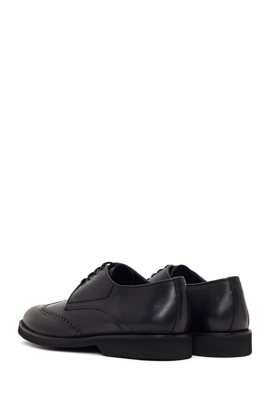 Men's Black Lace-up Leather Casual Shoes