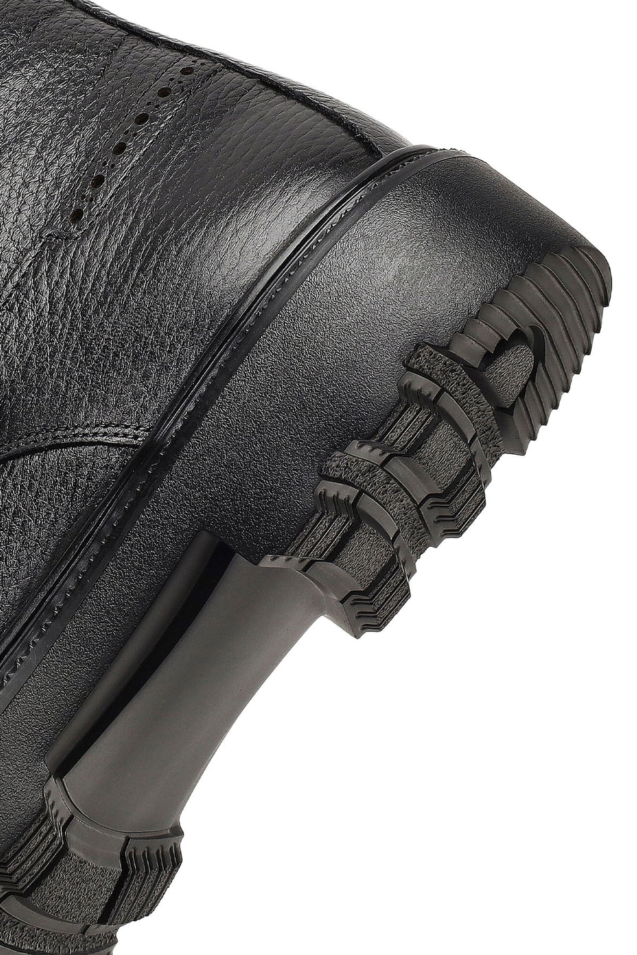 Men's Black Zippered Leather Casual Boot