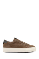 Kadın Bej Bağcıklı Süet Deri Sneaker | Derimod
