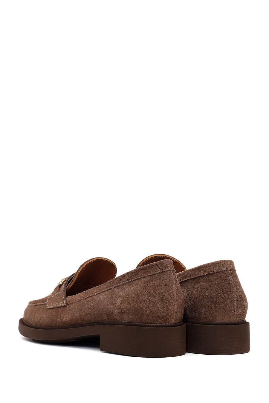Woman Mink Buckled Suede Loafer
