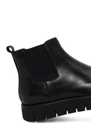 Male Black Thick-Soled Leather Casual Chelsea Boots | Derimod
