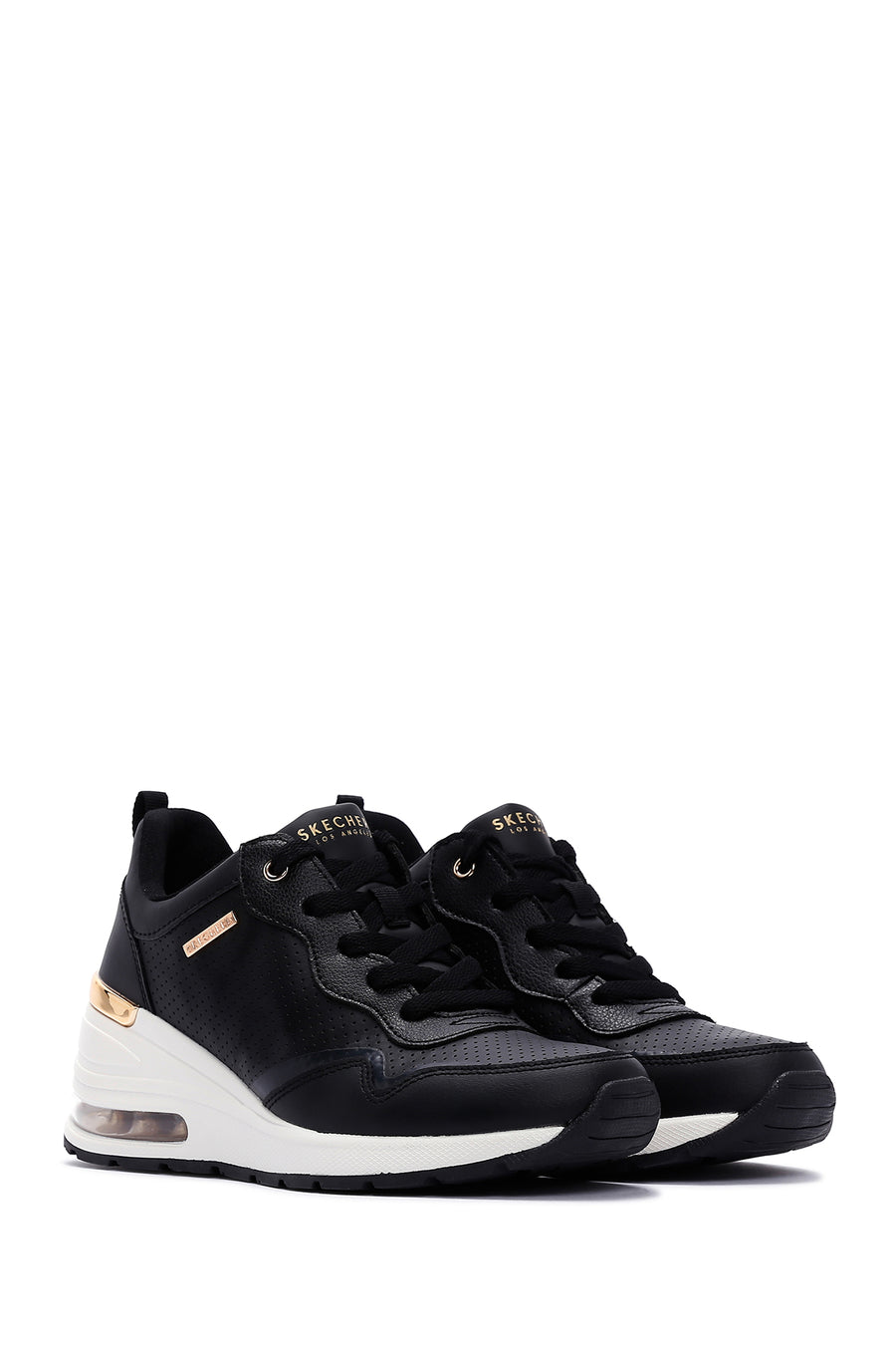 Skechers Women's Black Millon Air Wedge Heel Sneaker