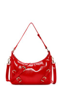Women's Red Long Strap Patent Leather Shoulder Bag | Derimod