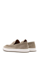 Men's Beige Moccasin Suede Leather Loafer | Derimod