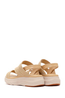 Women's Beige Chunky Sole Fabric Comfort Sandals | Derimod