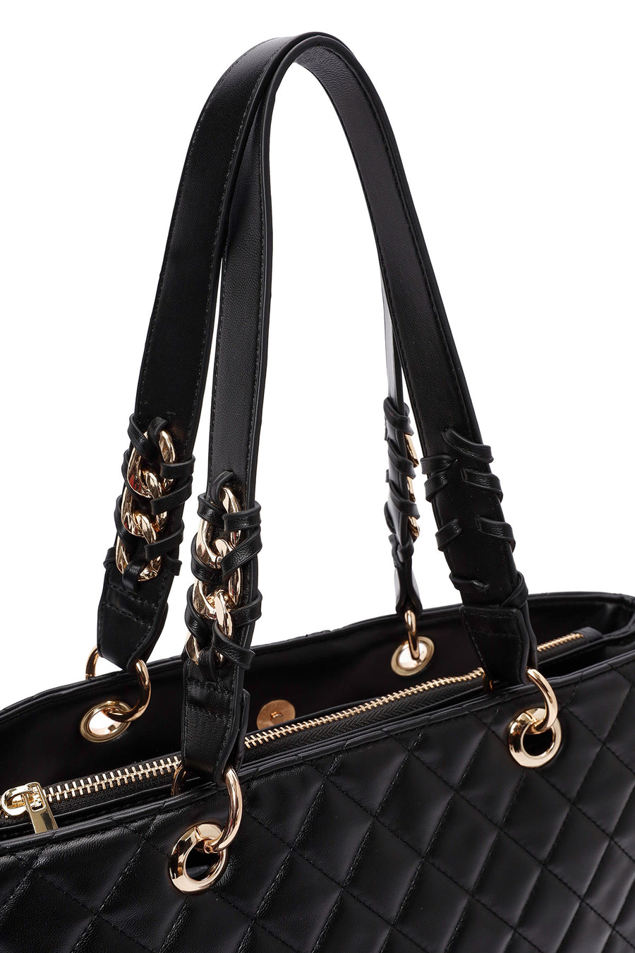 Women's Black Quilted Shoulder Bag