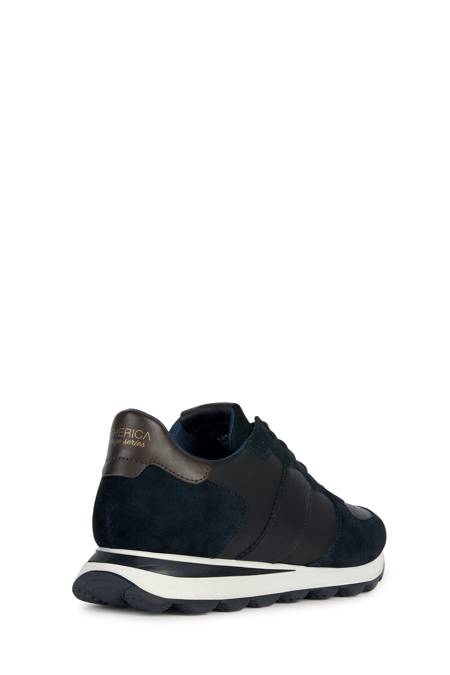 Geox Men's Black Spherica VSeries Suede Leather Sneakers